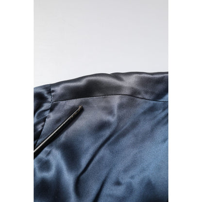 Dolce & Gabbana Blue Solid Silk Men Wrap Robe Coat Jacket 1728,67345645728,Blue,Clothing,Dolce & Gabbana,IT46 | S,Jackets - Men - Clothing,Material: 100% Silk,Men,Men - Clothing,Preowned / Defect,Robes - Sleepwear - Clothing,Sleepwear - Clothing