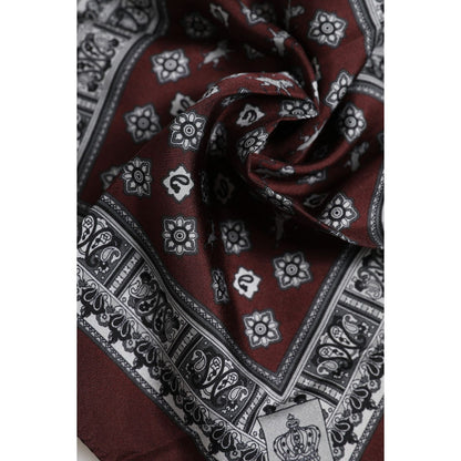 Dolce & Gabbana Bordeaux Bandana Silk Square Handkerchief Scarf