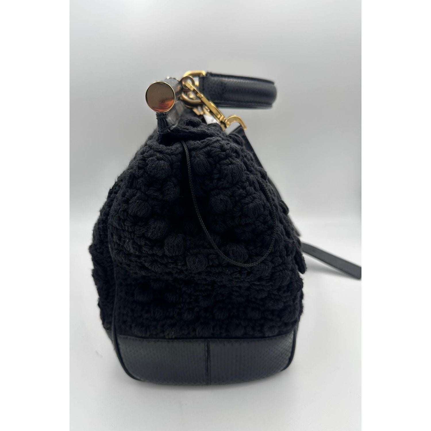 Dolce & Gabbana DOLCE & GABBANA Sicily Python and Macramé Handbag