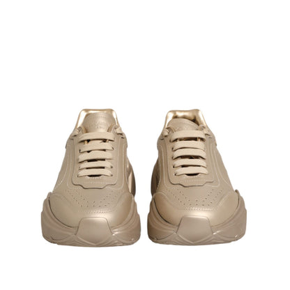 Dolce & Gabbana Gold Leather Daymaster Women Sneaker Shoes