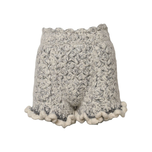 Dolce & Gabbana Metallic Bouclé Knit Cashmere Ruffled Shorts 10% Polyamide,1728,20% Wool,5% Polyester,67345645728,Bermuda - Shorts - Clothing,Clothing,Dolce & Gabbana,IT38 | XS,Material: 65% Cashmere,New with tags,Shorts - Clothing,Shorts - Women - Clothi