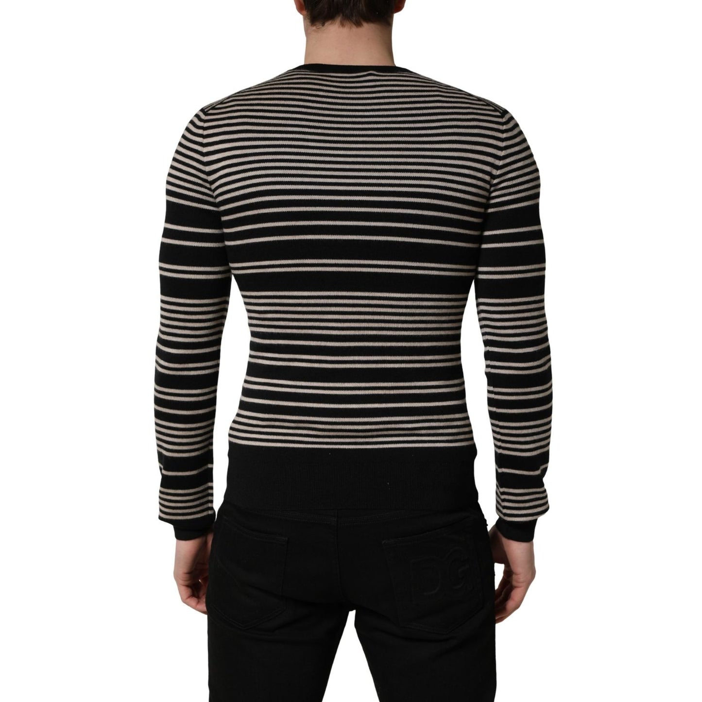 Dolce & Gabbana Multicolor Cashmere Striped CrewNeck Sweater