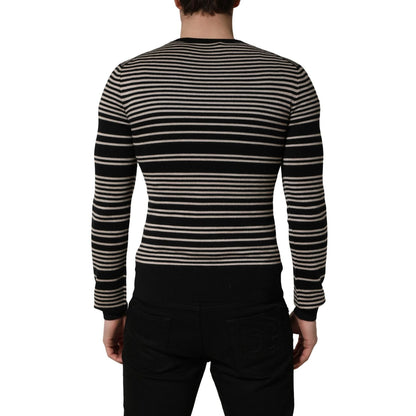 Dolce & Gabbana Multicolor Cashmere Striped CrewNeck Sweater