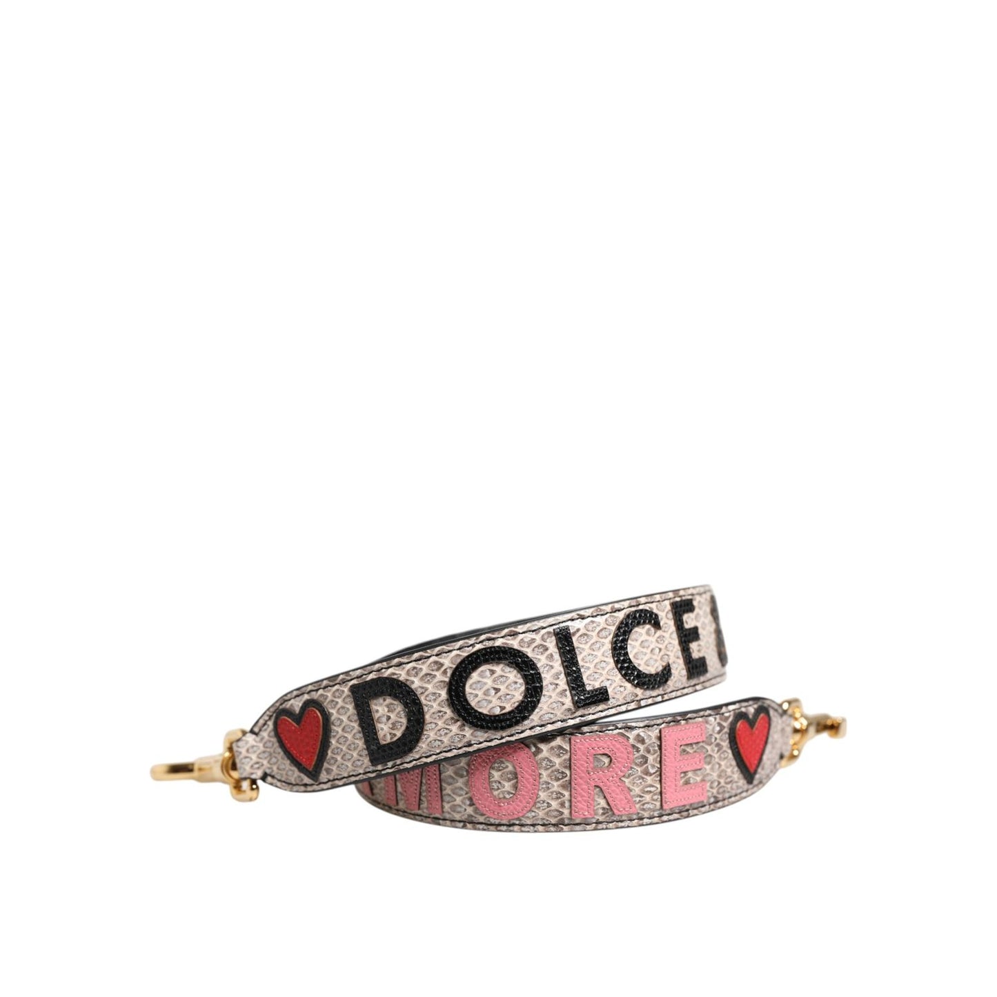 Dolce & Gabbana Multicolor DG AMORE Patch Bag Accessory Shoulder Strap 1728,67345645728,Bags,Dolce & Gabbana,Leather Accessories - Women - Bags,Material: 90% Ayers 10% Calfskin,New with tags,Shoulder Straps - Bags,Women,Women - Bags