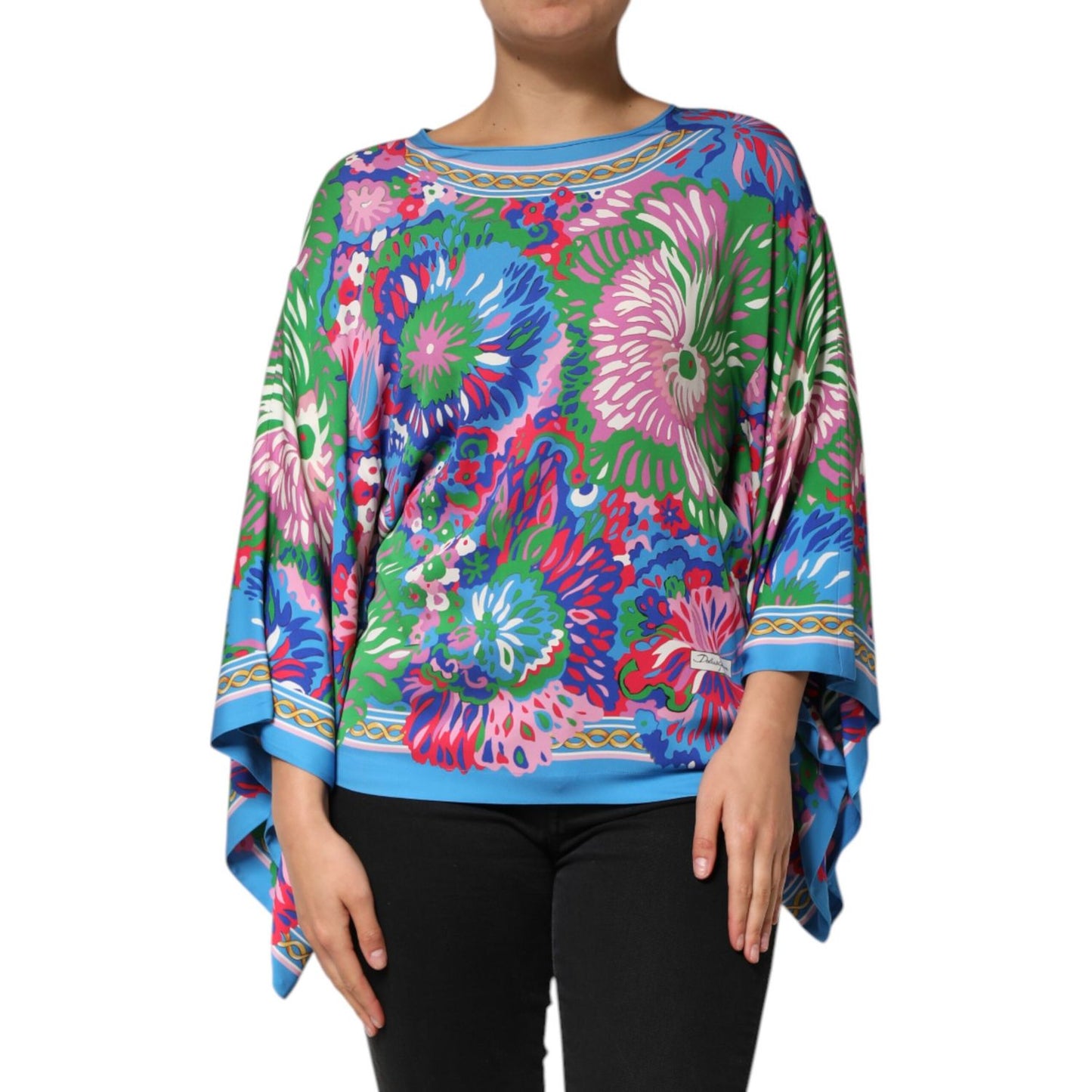 Dolce & Gabbana Multicolor Floral Print Silk Blouse Tunic Top Dolce & Gabbana