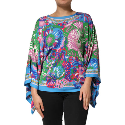 Dolce & Gabbana Multicolor Floral Print Silk Blouse Tunic Top Dolce & Gabbana