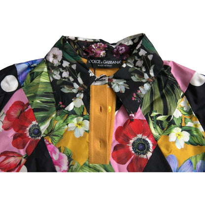Dolce & Gabbana Multicolor Patchwork Cashmere Henley Sweater
