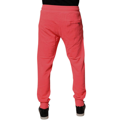 Dolce & Gabbana Neon Red Cotton Jogger Men Sweatpants Pants Dolce & Gabbana