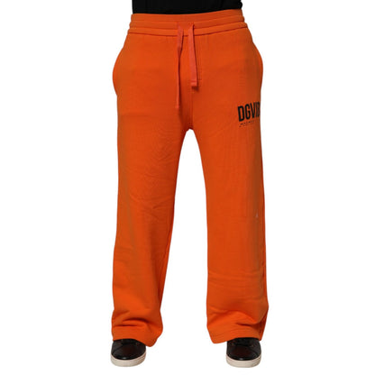 Dolce & Gabbana Orange Cotton DG VIB3 Logo Drawstring Sweatpants Pants Dolce & Gabbana