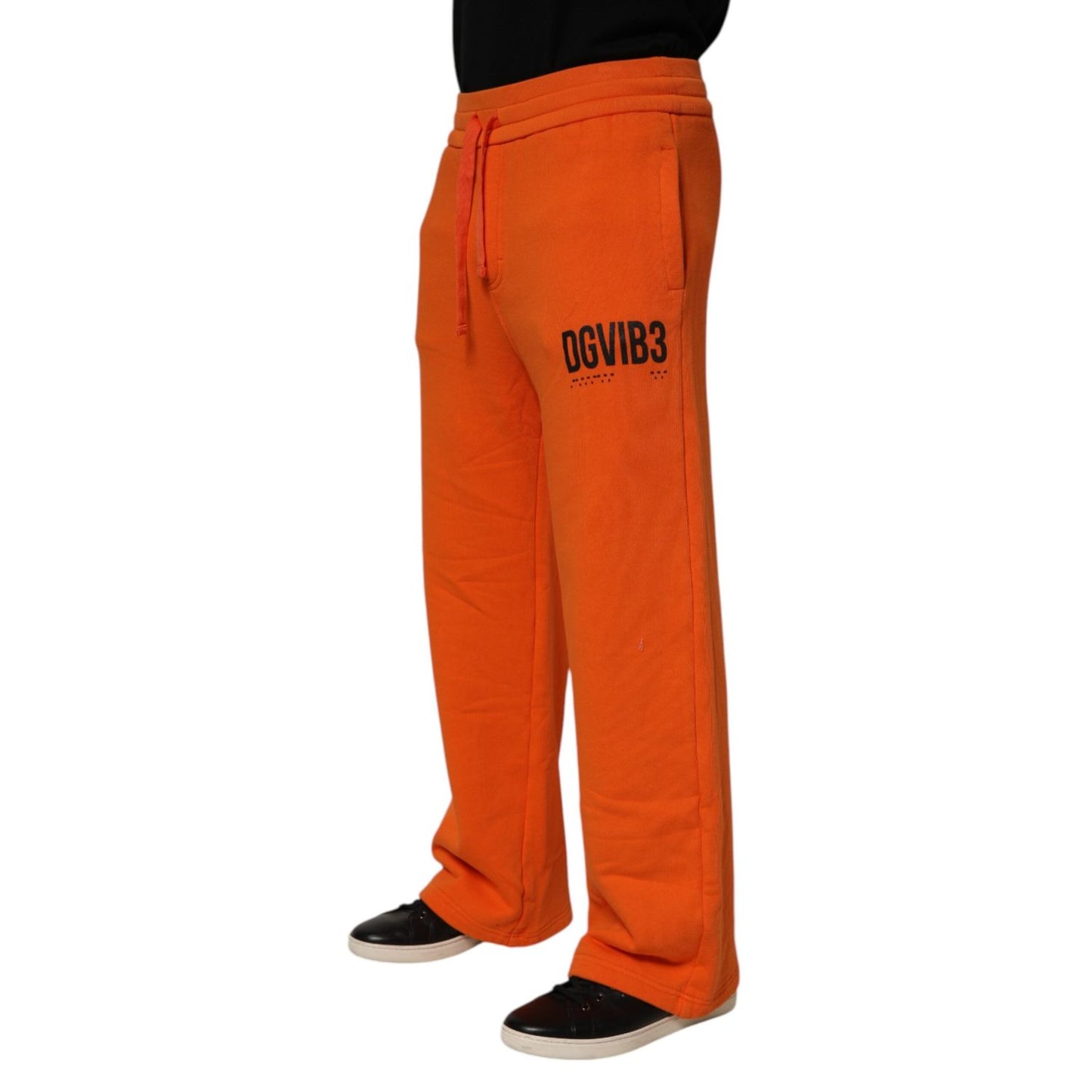 Dolce & Gabbana Orange Cotton DG VIB3 Logo Drawstring Sweatpants Pants Dolce & Gabbana