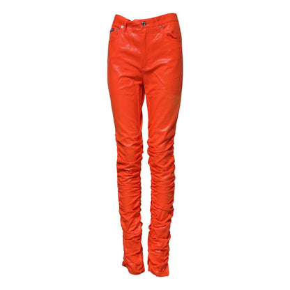 Dolce & Gabbana Orange Cotton High Waisted Denim Jeans Dolce & Gabbana