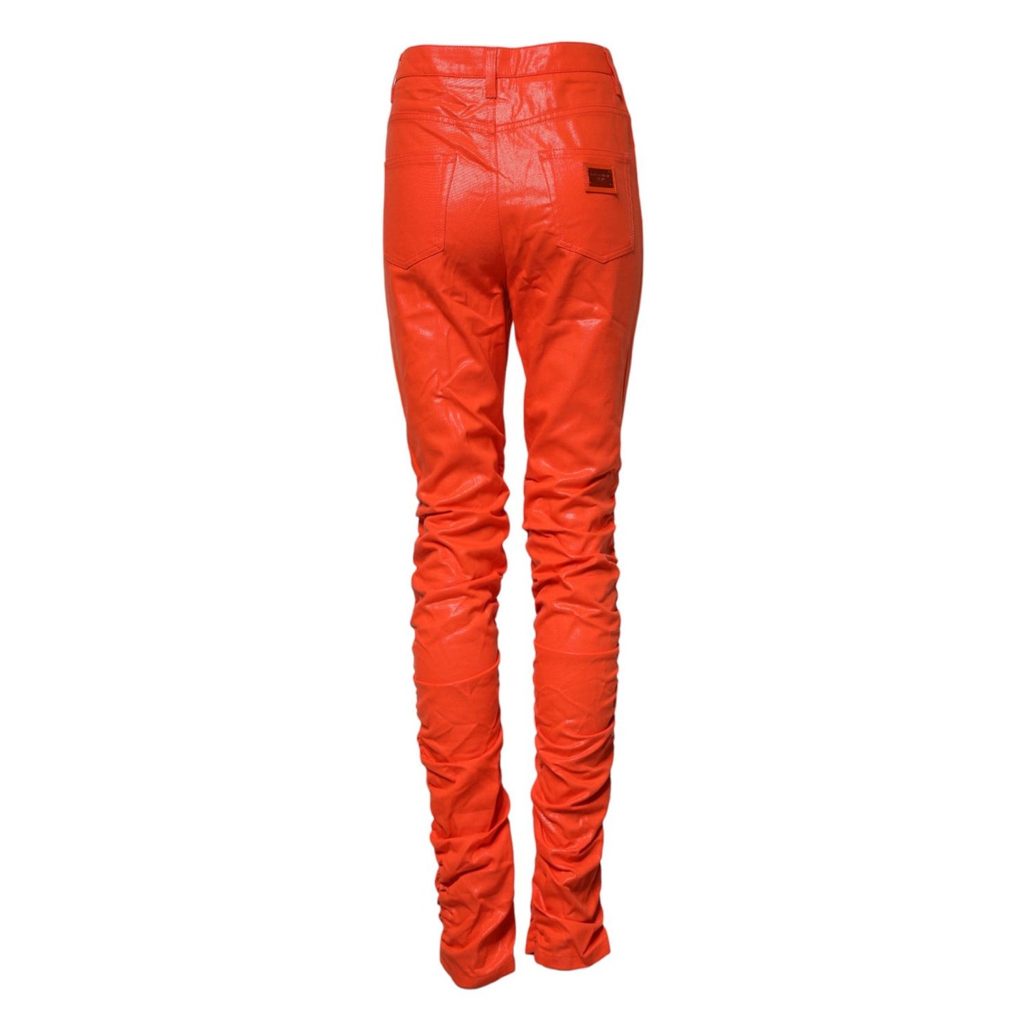 Dolce & Gabbana Orange Cotton High Waisted Denim Jeans Dolce & Gabbana
