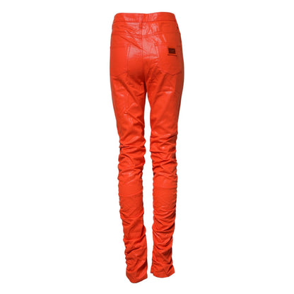 Dolce & Gabbana Orange Cotton High Waisted Denim Jeans Dolce & Gabbana