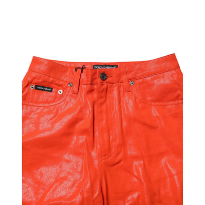 Dolce & Gabbana Orange Cotton High Waisted Denim Jeans Dolce & Gabbana