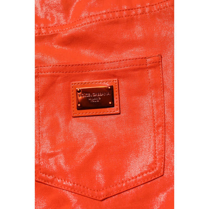 Dolce & Gabbana Orange Cotton High Waisted Denim Jeans Dolce & Gabbana