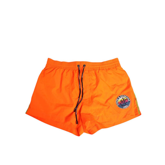 Dolce & Gabbana Orange Polyester Beachwear Men Shorts Swimwear Dolce & Gabbana
