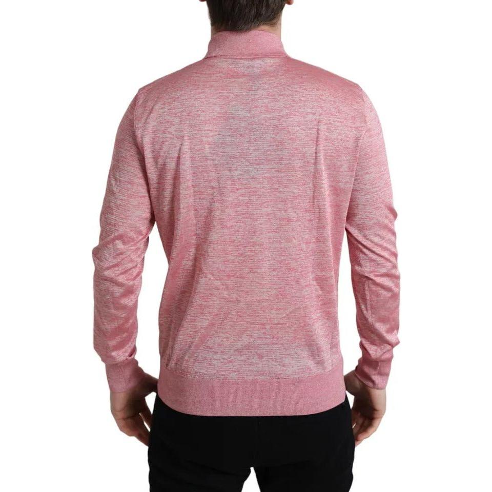 Dolce & Gabbana Pink Polyester Collared Men Pullover Sweater 1728,67345645728,Clothing,Dolce & Gabbana,IT50 | L,Material: 64% Polyester 36% Cotton,Men,Men - Clothing,Pink,Preowned / Defect,Sweaters - Clothing,Sweaters - Men - Clothing,Sweatshirts - Sweate