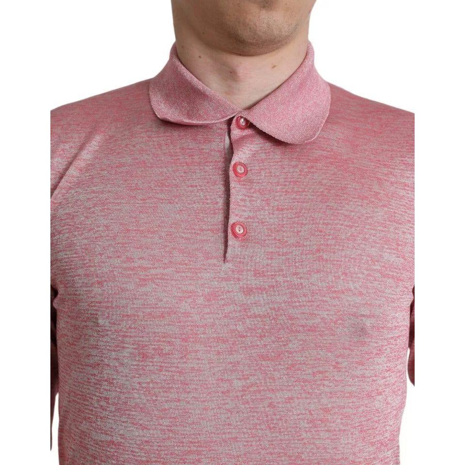 Dolce & Gabbana Pink Polyester Collared Men Pullover Sweater 1728,67345645728,Clothing,Dolce & Gabbana,IT50 | L,Material: 64% Polyester 36% Cotton,Men,Men - Clothing,Pink,Preowned / Defect,Sweaters - Clothing,Sweaters - Men - Clothing,Sweatshirts - Sweate