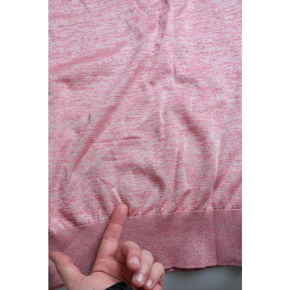 Dolce & Gabbana Pink Polyester Collared Men Pullover Sweater 1728,67345645728,Clothing,Dolce & Gabbana,IT50 | L,Material: 64% Polyester 36% Cotton,Men,Men - Clothing,Pink,Preowned / Defect,Sweaters - Clothing,Sweaters - Men - Clothing,Sweatshirts - Sweate
