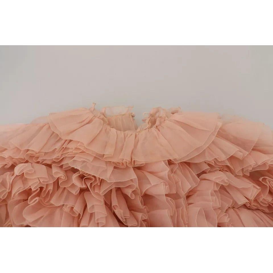 Dolce & Gabbana Pink Ruffles Long Sleeves Pullover Sweater 1728,67345645728,Clothing,Dolce & Gabbana,IT40|S,Material: 100% Silk,Pink,Preowned / Defect,Sweaters - Clothing,Sweatshirts - Sweaters - Clothing,Tops & T-Shirts - Women - Clothing,Women,Women - C