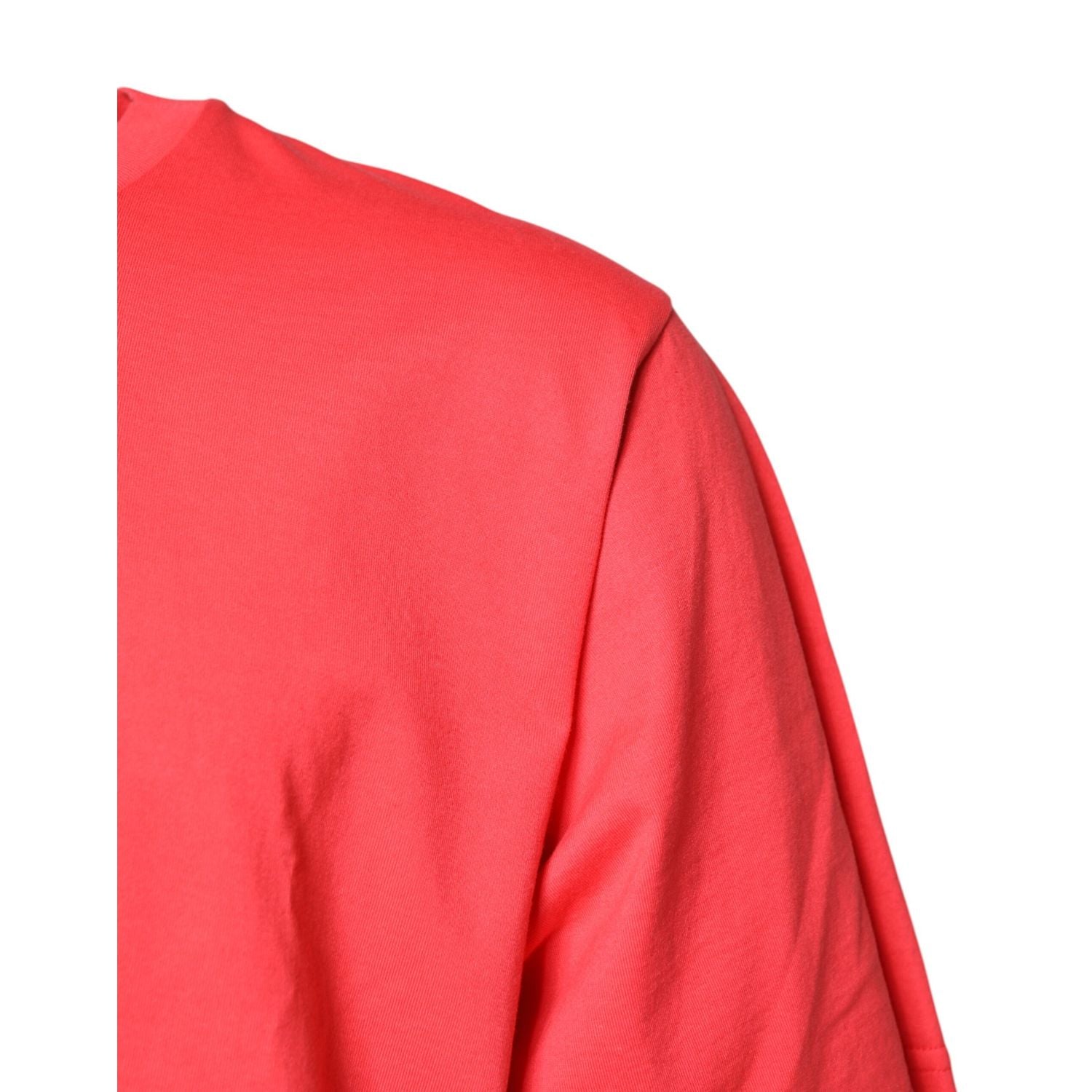 Dolce & Gabbana Red Cotton Lettering Print Crew Neck T-shirt