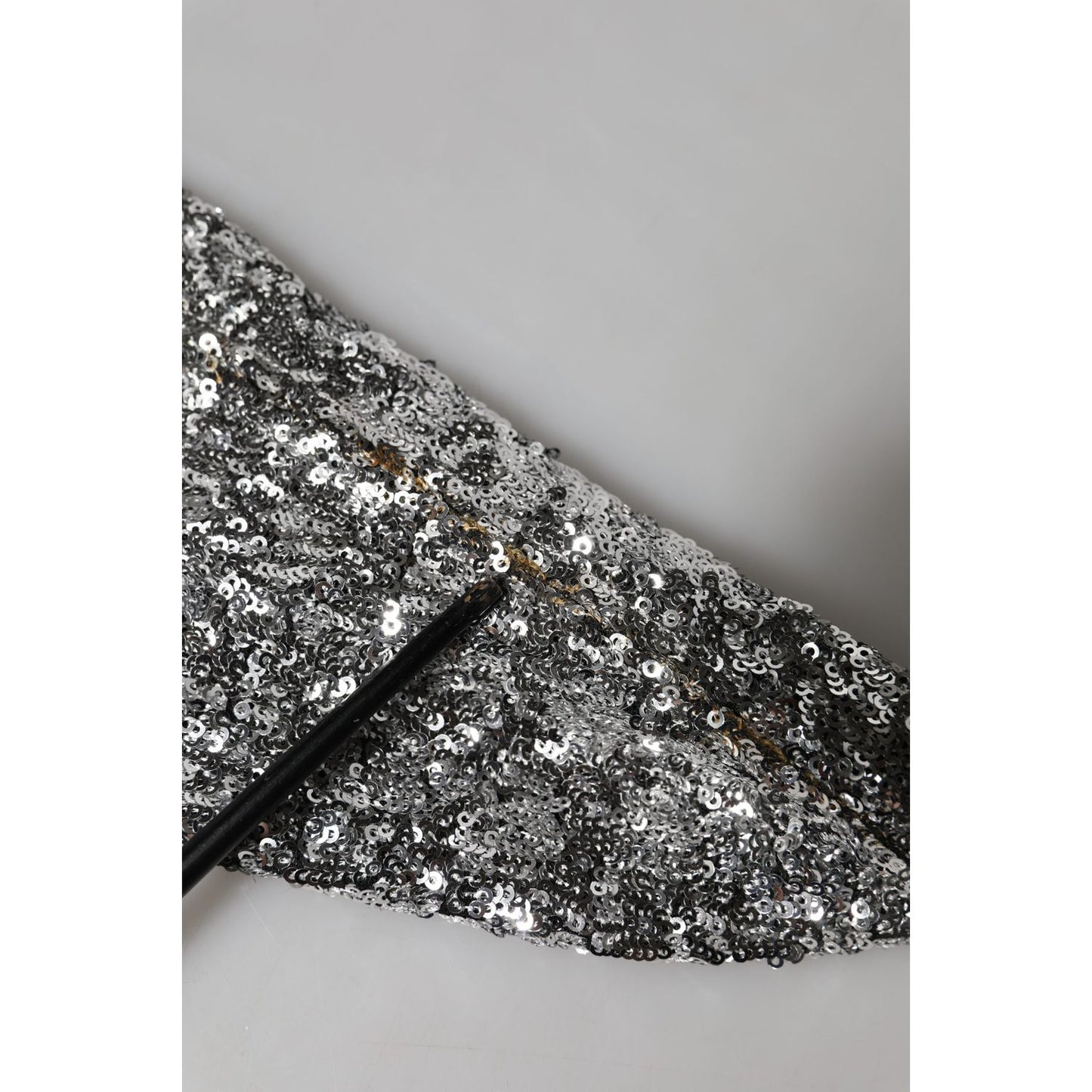 Dolce & Gabbana Silver Sequins Glitter High Heel Boot Shoes