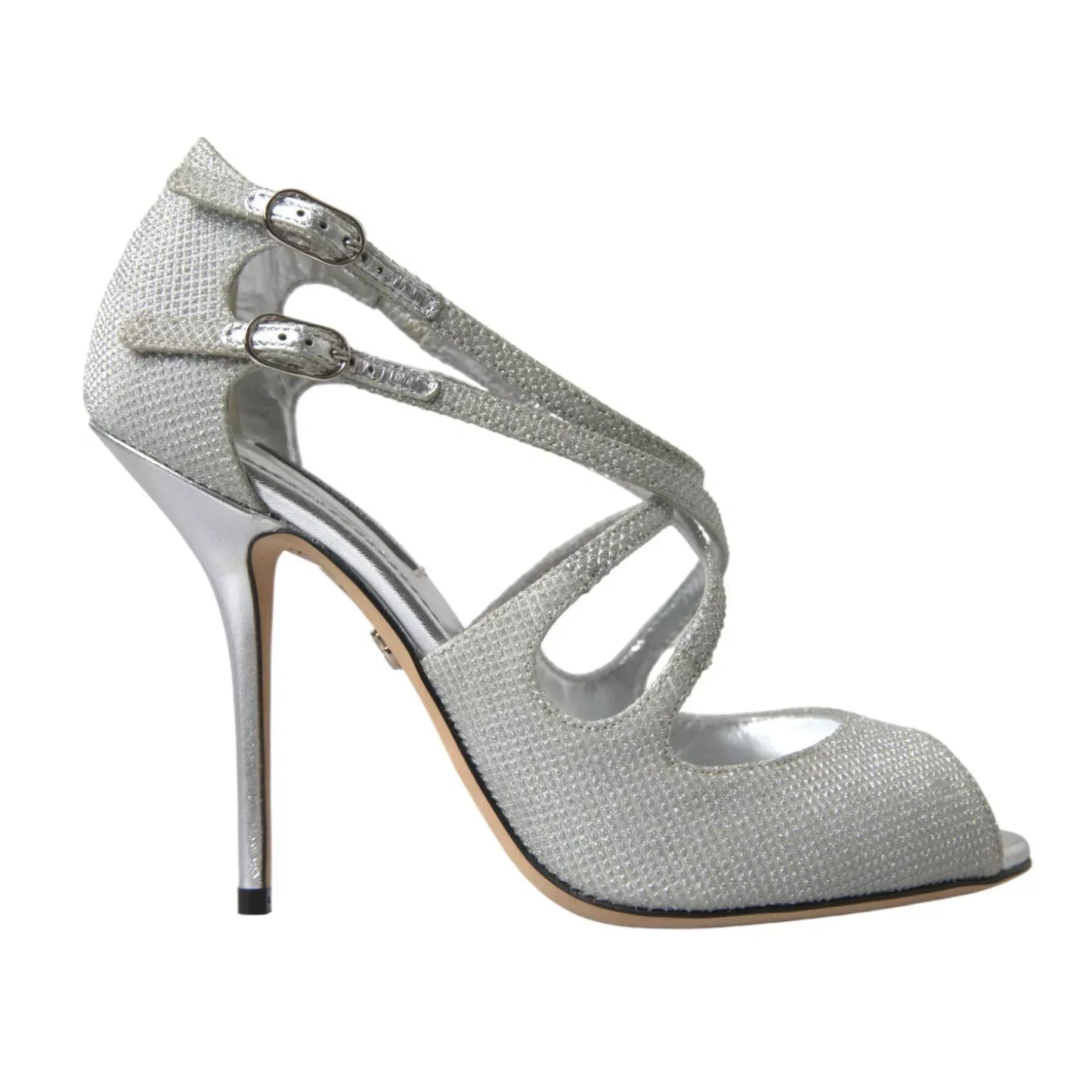 Dolce & Gabbana Silver Shimmers Sandals Heel Pumps Shoes Dolce & Gabbana