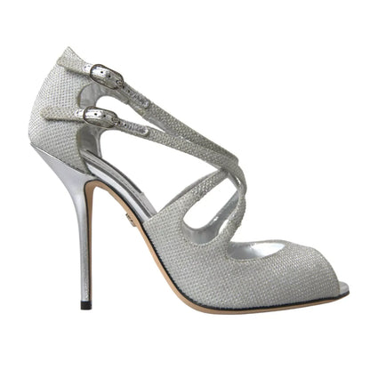 Dolce & Gabbana Silver Shimmers Sandals Heel Pumps Shoes Dolce & Gabbana