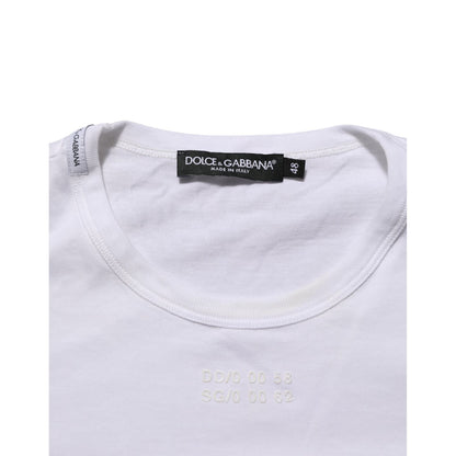 Dolce & Gabbana White Cotton Pocket Crew Neck Men Tee T-shirt
