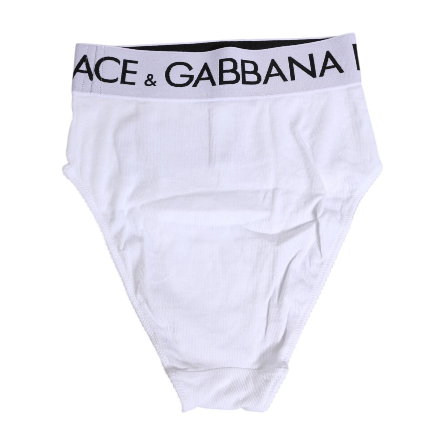 Dolce & Gabbana White Cotton Stretch High Waist Panty Underwear