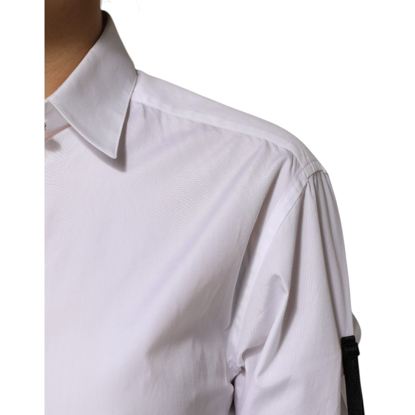 Dolce & Gabbana White Crystal Embellished Dress Shirt Top