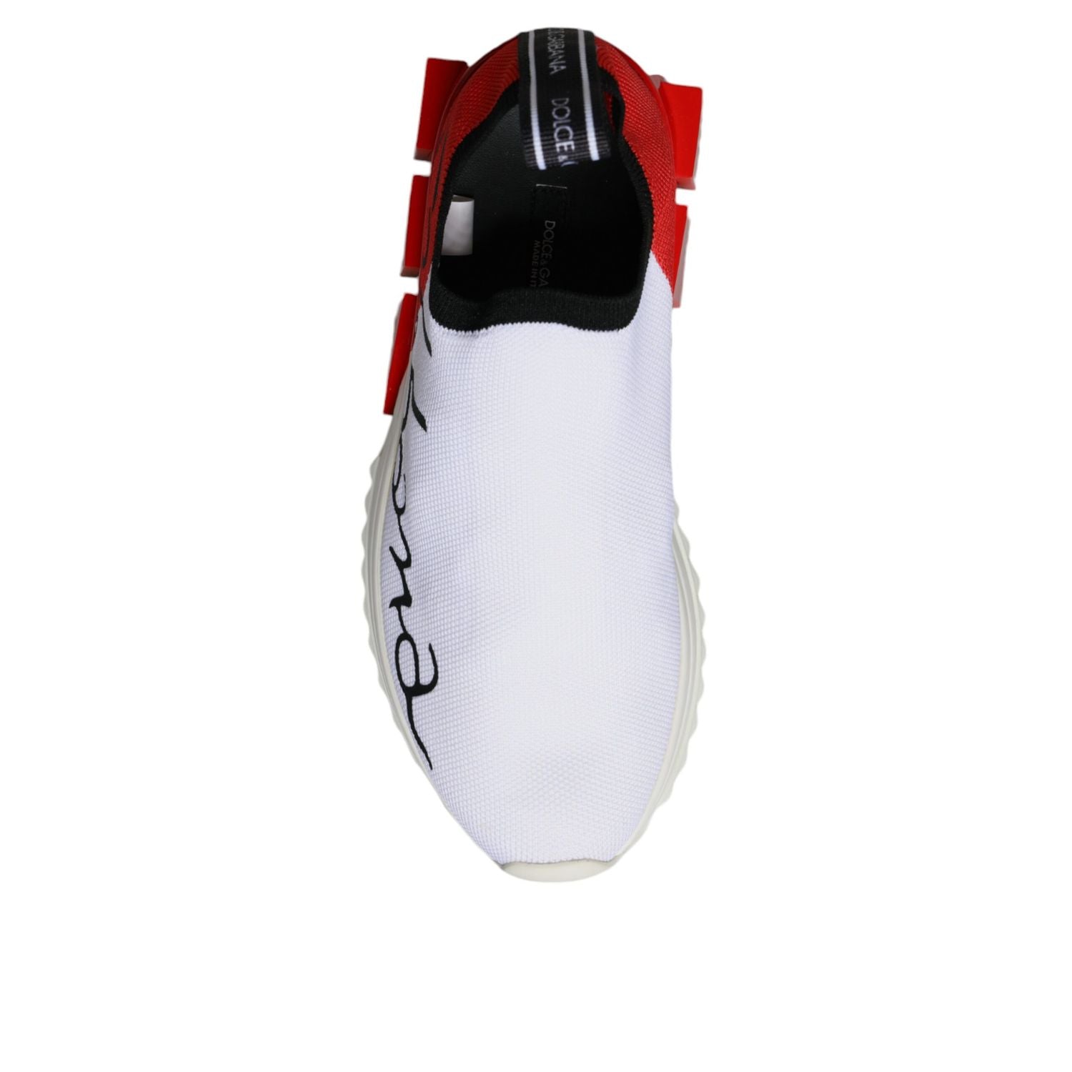 Dolce & Gabbana White Red Low Top Sorrento Men Sneakers Shoes