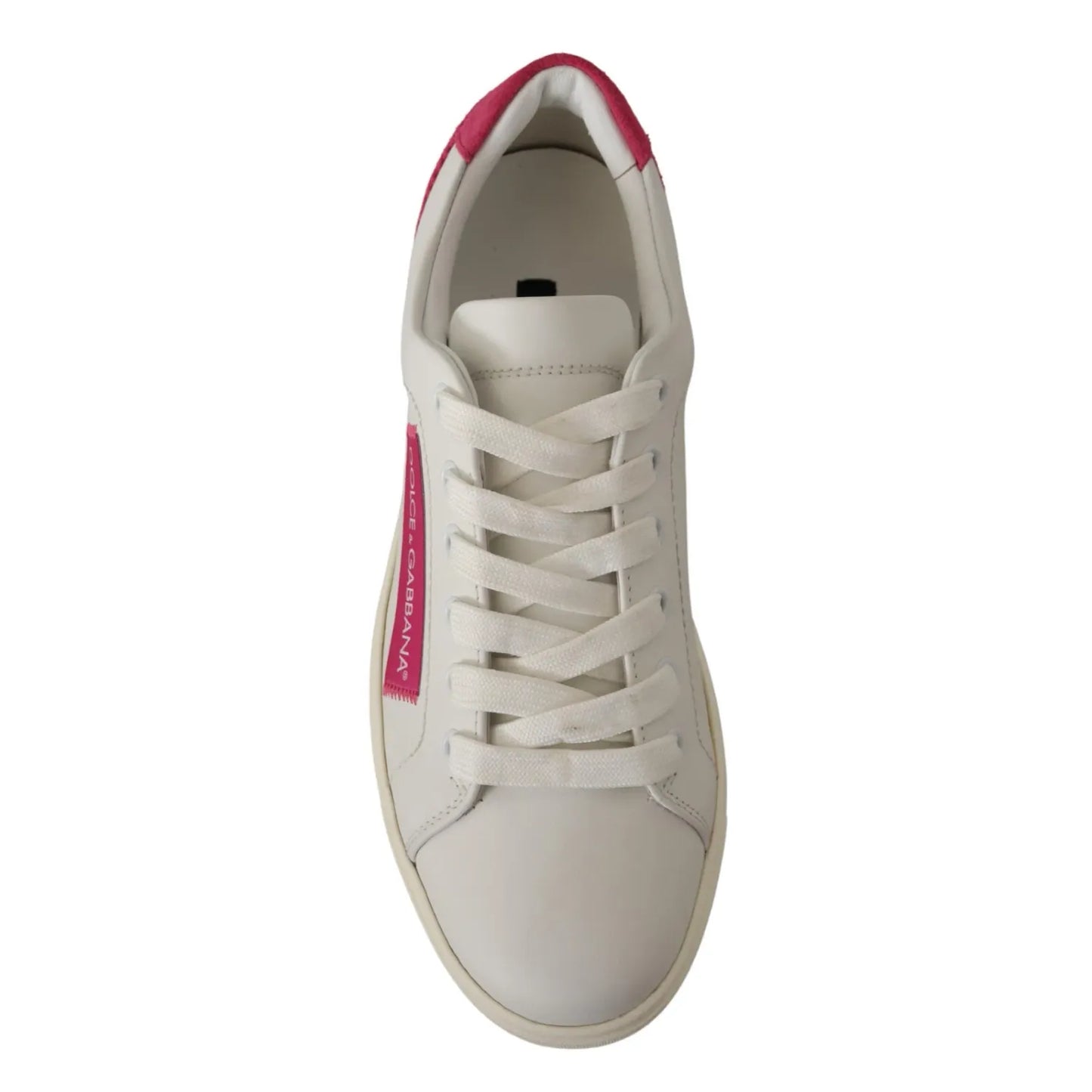 Dolce & Gabbana White Suede Leather Low Top Sneakers Shoes Dolce & Gabbana