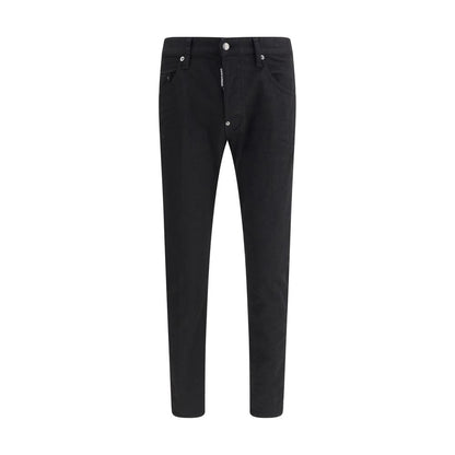 Dsquared² Black Cotton Straight-Leg Jeans