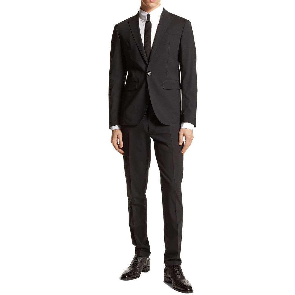 Dsquared² Black Elastane Two-Piece Suit 1728,48 | M,75611013280,Black,Clothing,Dsquared²,Men,New with tags,Suits & Blazers - Clothing,Two-Piece Suits - Suits & Blazers - Clothing