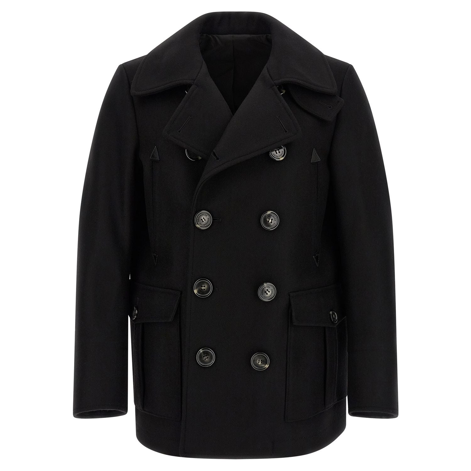 Dsquared² Black Wool Coat