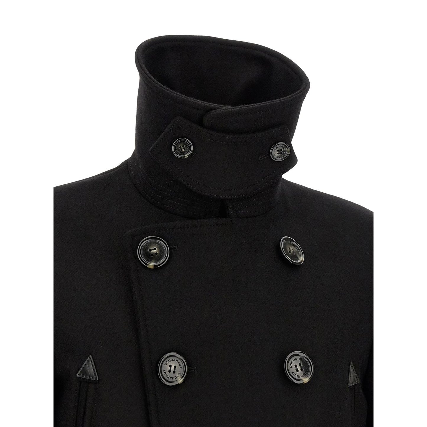 Dsquared² Black Wool Coat