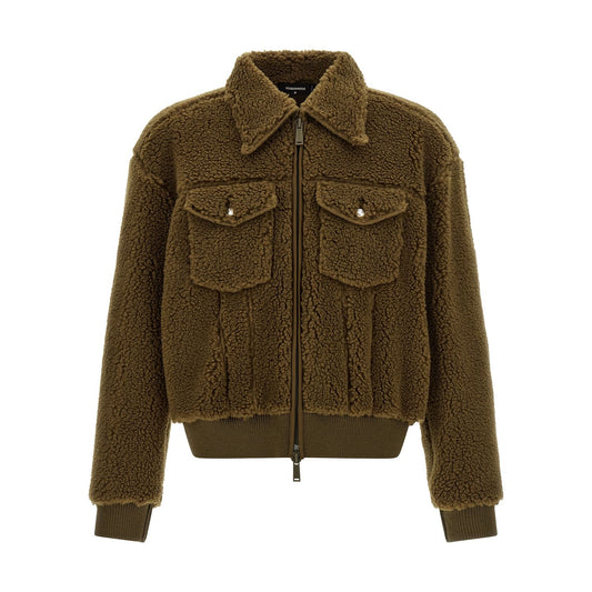 Dsquared² Brown Polyester Full-Length Jacket
