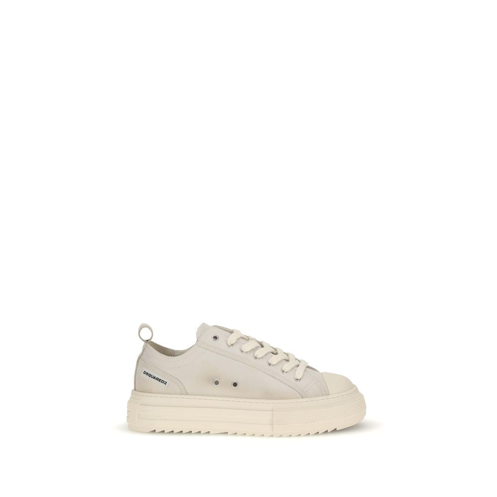 Dsquared² Cream Leather Platform Sneakers Dsquared²