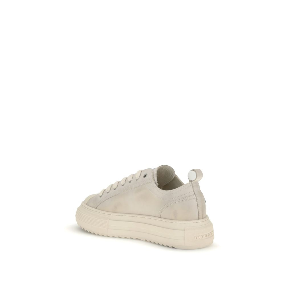 Dsquared² Cream Leather Platform Sneakers Dsquared²