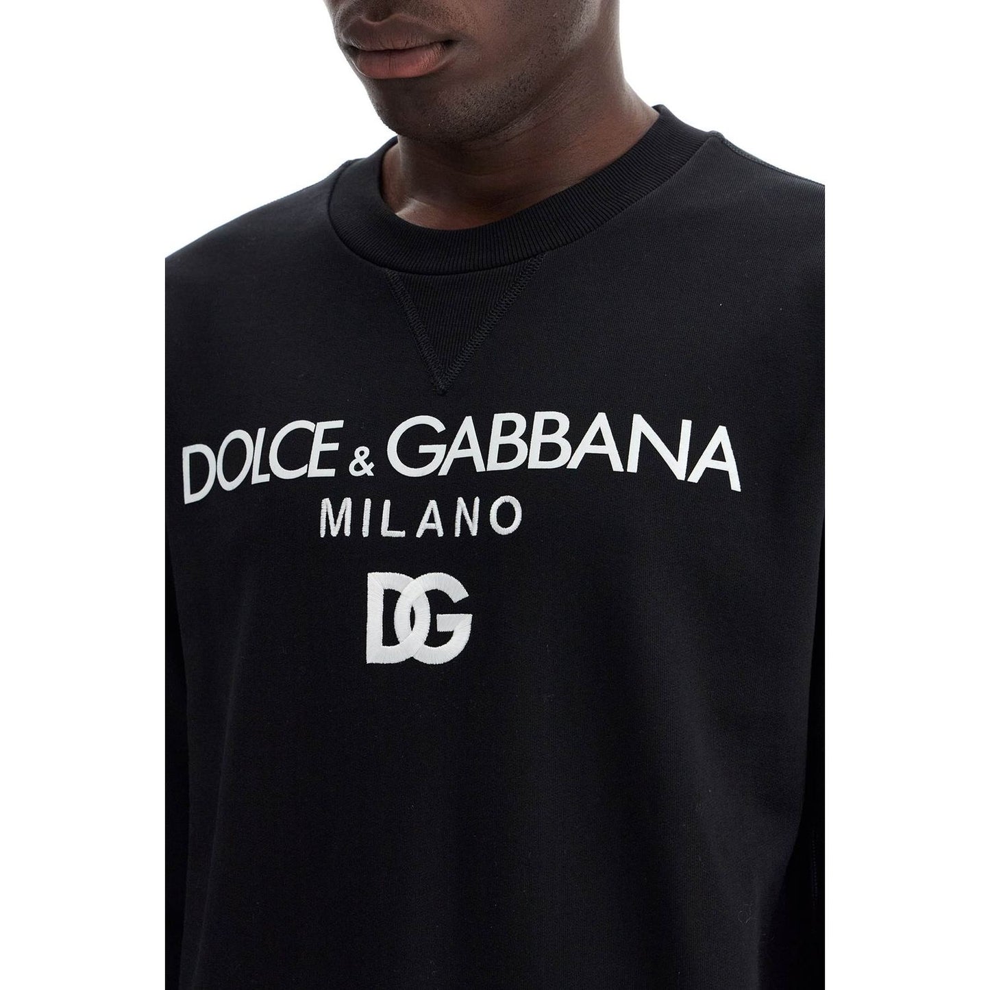 Dolce & Gabbana "round neck sweatshirt with dg embroidery and lettering Topwear Dolce & Gabbana