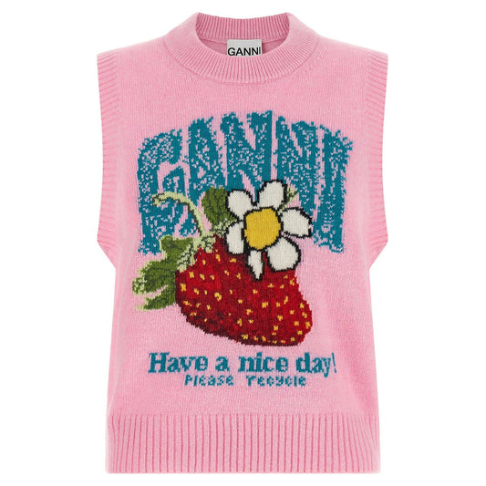 Ganni Multicolor Wool Sleeveles Sweater