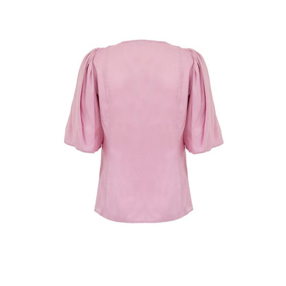 Ganni Pink Satin Tank Tops