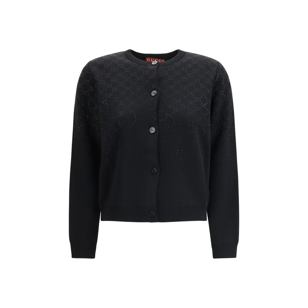 Gucci Black Wool Cardigan 1728,72470364320,Black,Cardigans - Sweaters - Clothing,Clothing,Gucci,M,New with tags,S,Sweaters - Clothing,Women