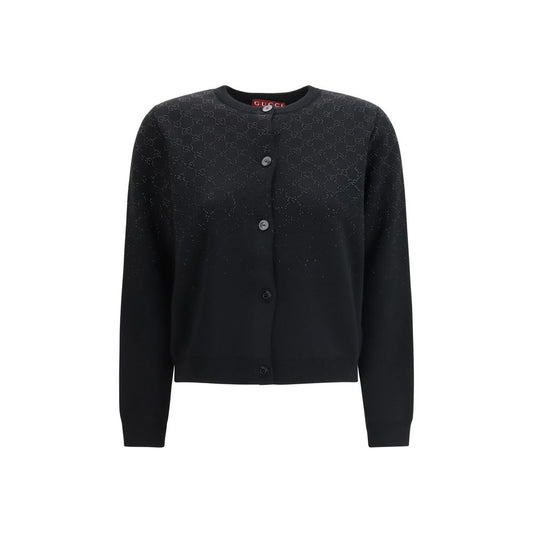 Gucci Black Wool Cardigan 1728,72470364320,Black,Cardigans - Sweaters - Clothing,Clothing,Gucci,M,New with tags,S,Sweaters - Clothing,Women