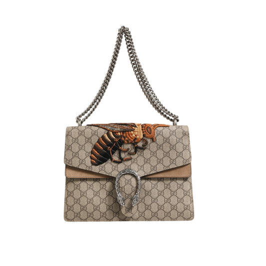 Gucci Supreme Monogram Bee Embroidered Shoulder Bag