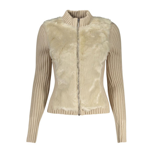 Guess Jeans Beige Viscose Women Cardigan