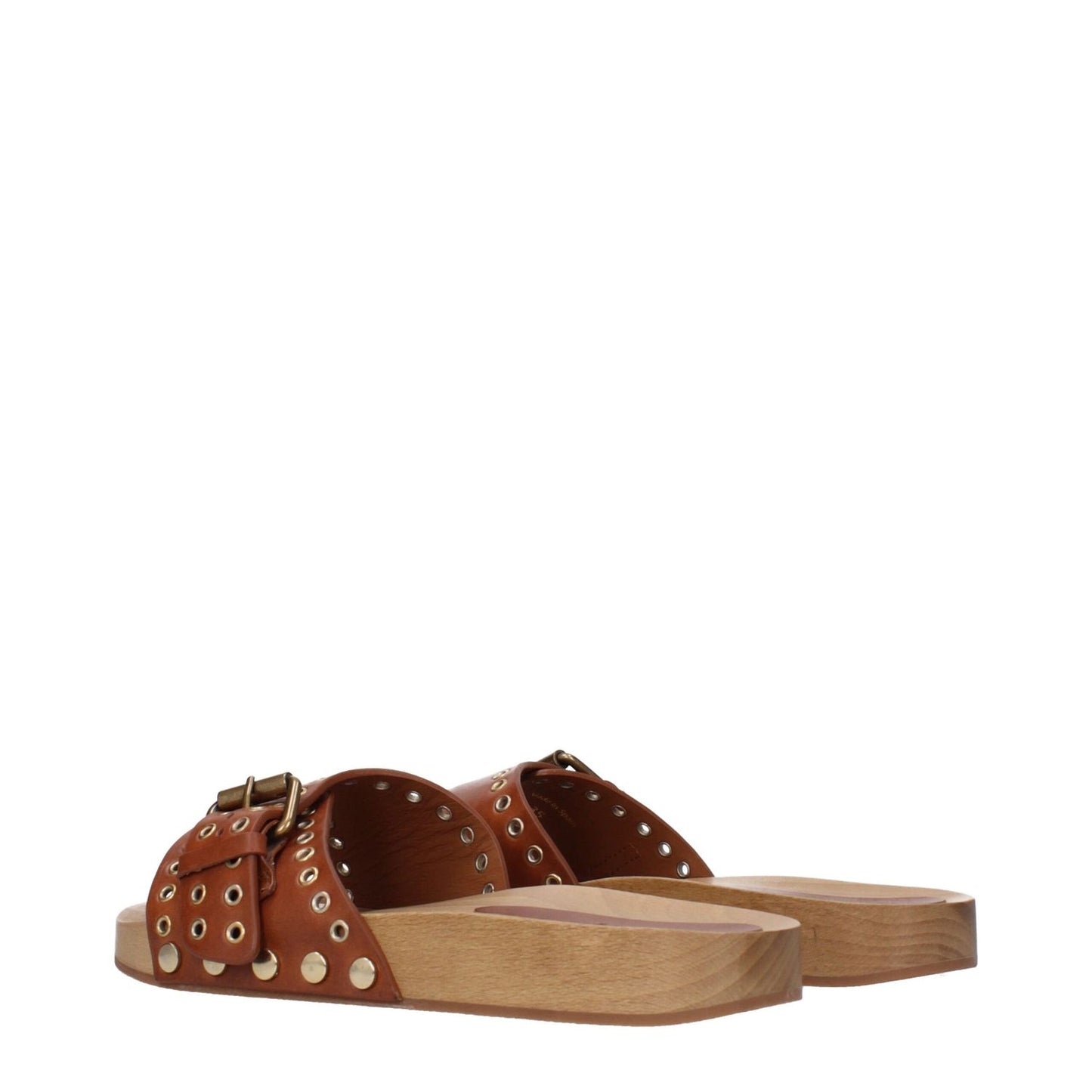 Isabel Marant Brown Leather Slippers 1728,75667636384,Brown,EU35/US5,EU37/US7,Isabel Marant,New with tags,Sandals - Shoes,Shoes,Slippers - Sandals - Shoes,Women