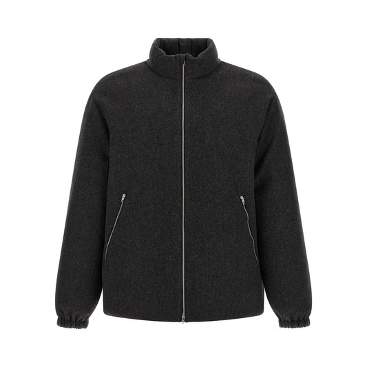 Jil Sander Gray Wool Full-Length Jacket