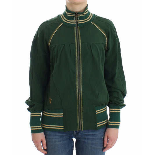 John Galliano Green Mock Zip Cardigan Sweatshirt Sweater Jacket 1728,5% elastane,67345645728,Cardigans - Sweaters - Clothing,Clothing,Green,John Galliano,Material: 95% cotton,New with tags,S,Sweaters - Clothing,Women